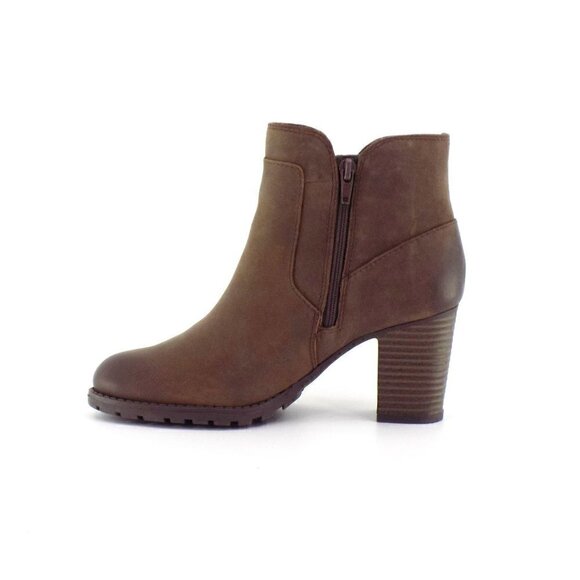 Clarks Collection Ankle Boots Size 6 Leather Verona Step Dark Taupe